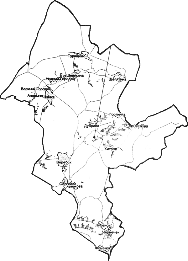 Карта Веребской администрации